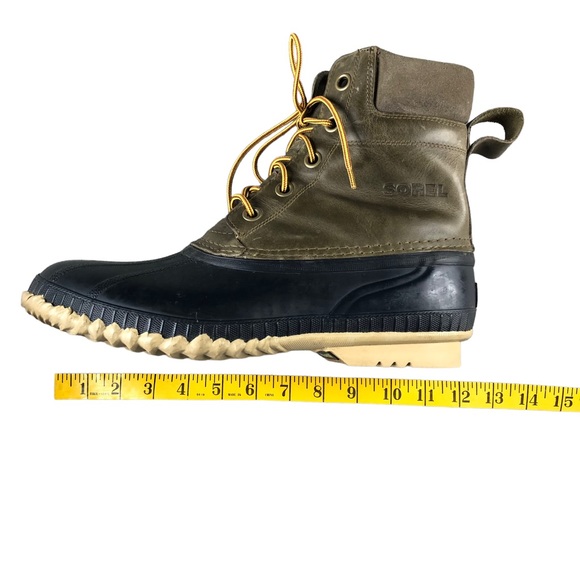 Sorel Mens Sz11 Green/Brown Cheyenne Waterproof Lace Duck Boot - Picture 10 of 14